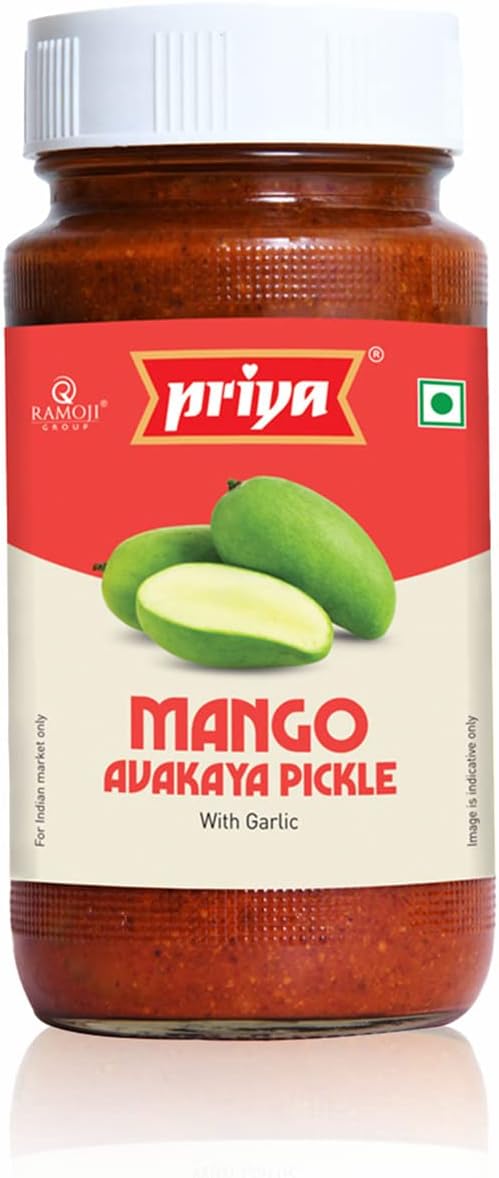 Priya Mango Avakaya Pickle With Garlic,500G|Authentic Telugu Style Avakai Aam Achar| Traditional South Indian Taste| Homemade Andhra Pickles
