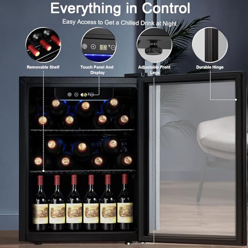 Image of Antarctic Star Mini Fridge 68 Can Beverage Refrigerator Cooler with Glass Door,Adjustable Shelves & Digital Temperature for Soda Beer or beverage cooler for Home, Office Bar 1.7cu.ft