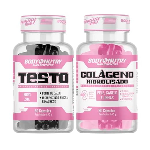 Kit Vitaminas e Minerais Feminy Pote 60 Capsulas com Boro Magnésio Zinco Niacina Cálcio Vitamina B12 e B6 + Colágeno Hidrolizado Feminino 60 Caps Enriquecido Vitamin C e E Fortalece Pele Cabelo Unhas