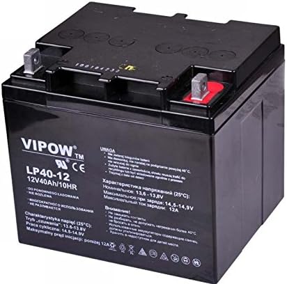 VIPOW 12V 40Ah AGM Gel Battery Deep Cycle Maintenance Free UPS Scooter Golf Trolley