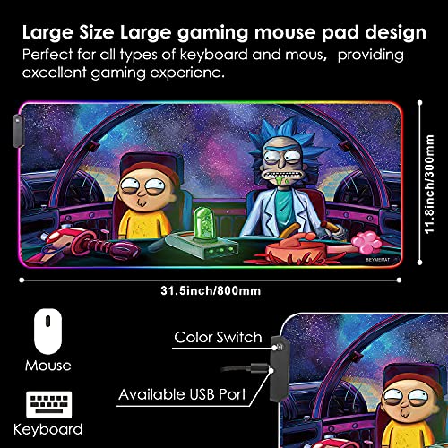 Envysun Rgb Mouse Pad Led Light Gaming Mouse Pad With Rubber Base Colorful Computer Carpet Desk Mat For Pc Laptop (31.5 11.8 Inch) (80X30 Rgpinktk) #TOP1