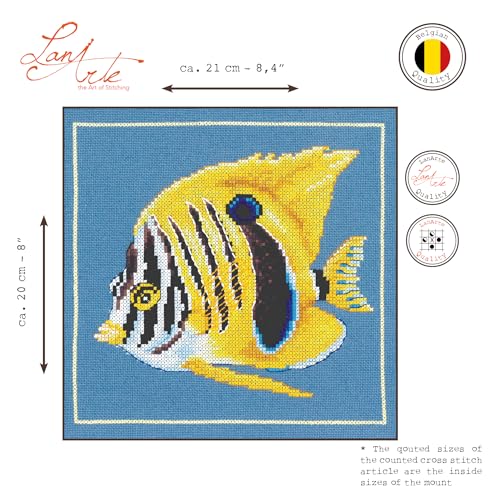 Point de croix compté poisson zèbre jaune Lanarte cadeau idéal - 2