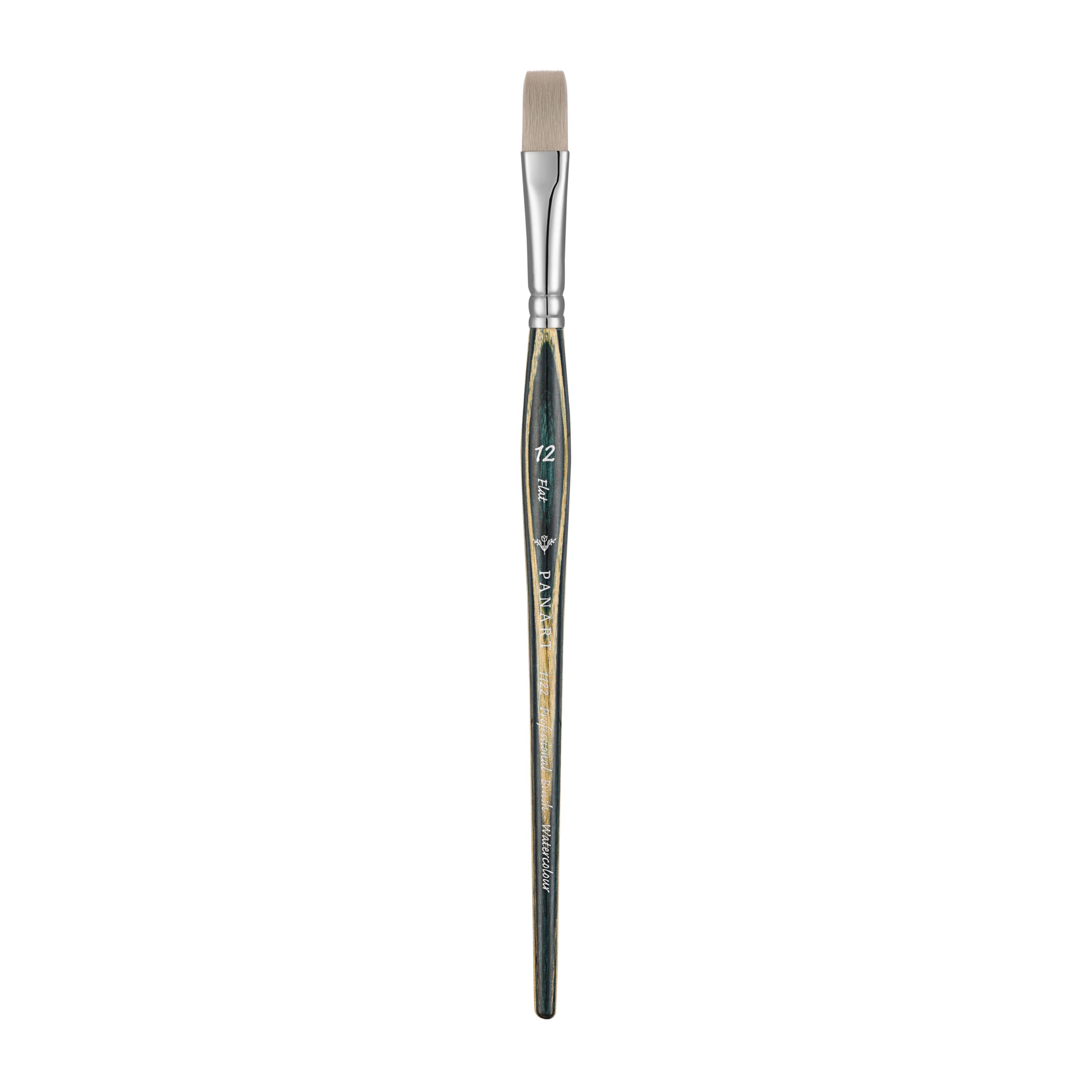 Pan Art Synthetic Fibre Flat No. 12 – Detail & Wash Brush for Watercolour & Gouache – Premium Brush for Artists Paintbrush for Fine Art, Craft & Illustration – 1 Unit