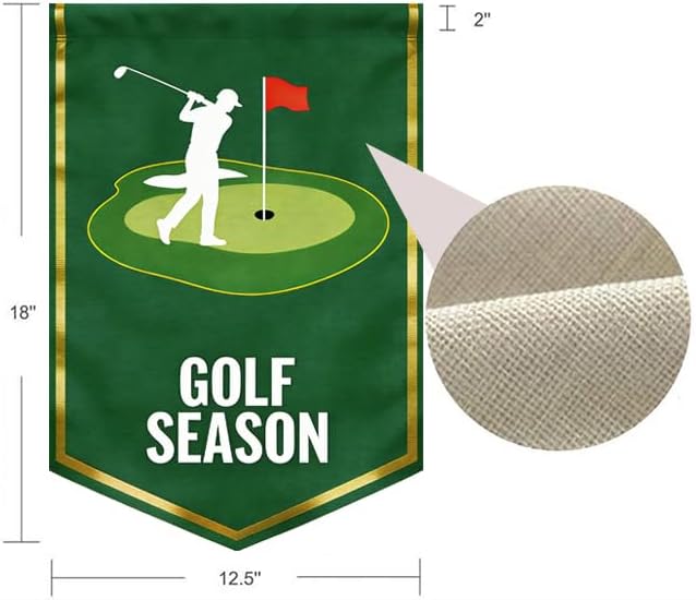 Golf Season Garden Flag, Burlap, Double Sided, 12 x 18 Inch, Outdoor Yard Decoration