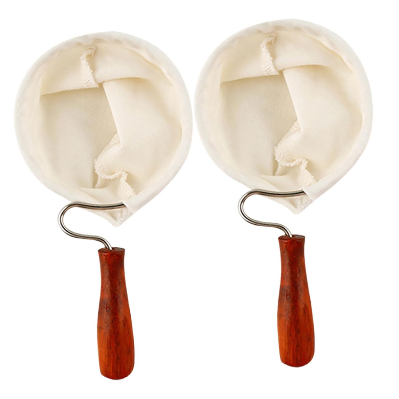 8 Stck. Wiederverwendbarer Flanell Kaffeefilter mit Rutschfestem Holzgriff Waschbarer Stofffilter für Kaffee Tee und Getränke Teiliges Vielseitiges Kaffeezubehör für Zuhause und