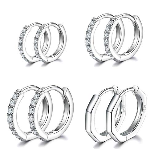 Materiale ipoallergenico: questi piccoli orecchini a cerchio sono realizzati in rame placcato oro bianco di alta qualità con zirconi scintillanti AAA+. Gli orecchini in argento sono ipoallergenici, leggeri e comodi da indossare
