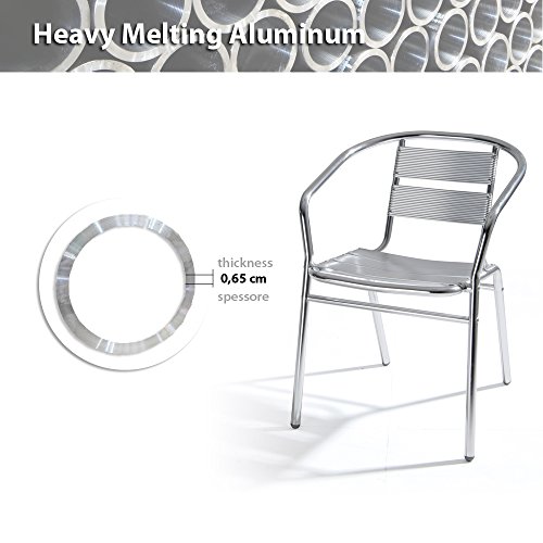 VERDELOOK Alumine Garden Chair in Aluminium, 54x59x74 cm, for Outdoor Furniture