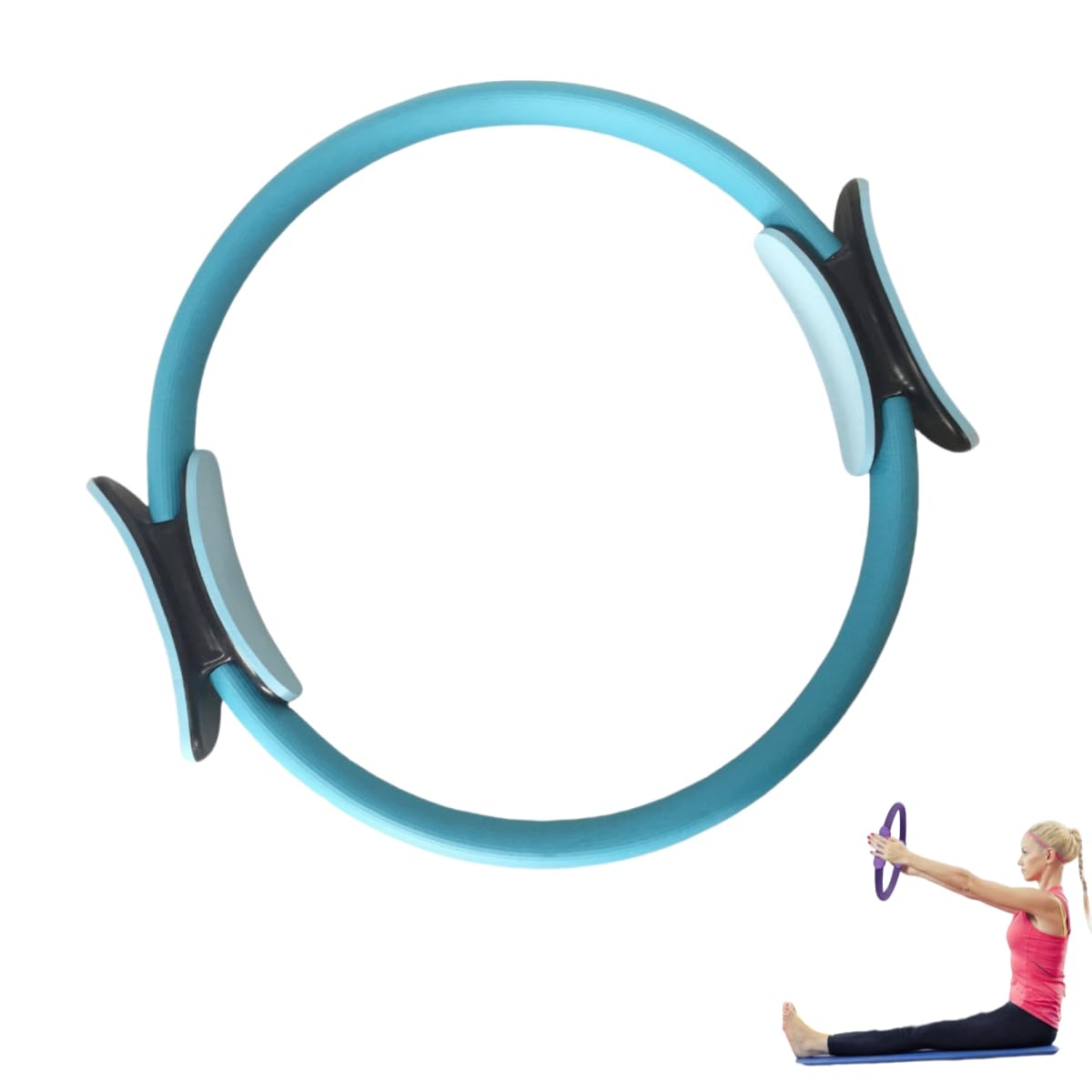Pilates Kit 13 pcs, Better Pilates Essential Kit for Home Workouts, 12” Pilate Circle Yoga Ring, Pilates Ball, Resistance Bands, Pilates Socks, Pilates Sets for Women Gift (blue pilates ring)