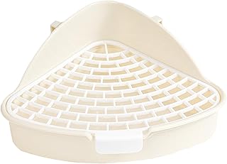 gazechimp Bandeja de areia de coelho, bandeja de xixi para animais de estimação, bandeja de areia para animais pequenos, comadre de coelho, treinador de penico, BRANCO