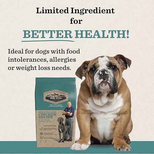 Dr. Pol Limited Ingredient Chicken Dog Food - Natural Healthy Balance Kibble, Single Meat Source, Vet Formulated for Allergies and Sensitive Stomachs, Made in USA, Chicken 4lb Bag