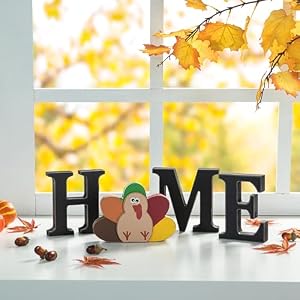 Glitzhome Interchangeable Home Table Signs with 13 Pcs Seasonal Icons Wooden Interchangeable Home Sign for Holiday Decor Home Letter Sign Ornaments Set Interchangeable Holiday Decorative Shelf Sign