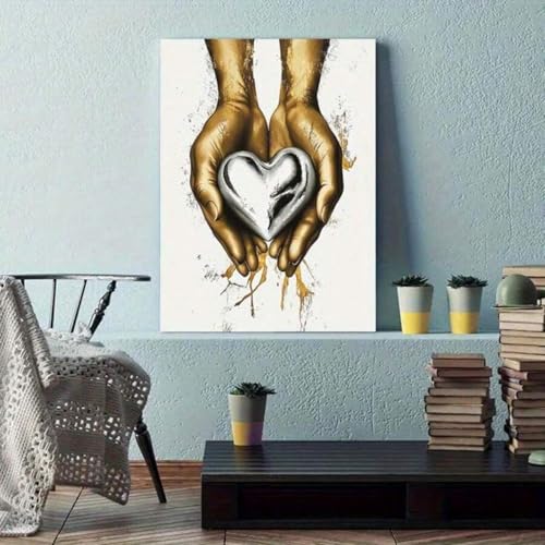 Affiches abstraites mains dorées : le cadeau de mariage et de crémaillère idéal - 3
