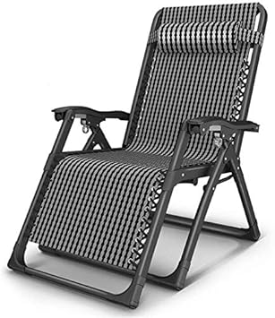 WXF Hamaca de Altas Prestaciones Gravedad Cero reclinable Textoline Gravedad alisador Silla de jardín al Aire Libre Tumbona Plegable Silla reclinable Tumbona (Color : Chair)