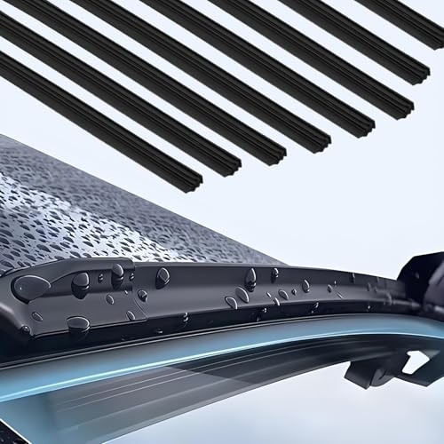 8 Piezas 800mm Gomas de Limpiaparabrisas de Repuesto, Coche Universal Parabrisas, Escobillas Traseras Automotrices, Compatible con todos los limpiaparabrisas, Recortables