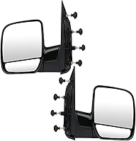 Vista 8 de Juego de espejos laterales montados Compatible con Ford E150 E250 E350 E450 E550 Van 2002-2008, plegable manual, sin calefacción, luz de charco