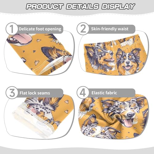 Australian Shepherd Dog Pattern Girls Leggings Ultra Soft Compression Yoga Gym Pants for Kids 4-10T3