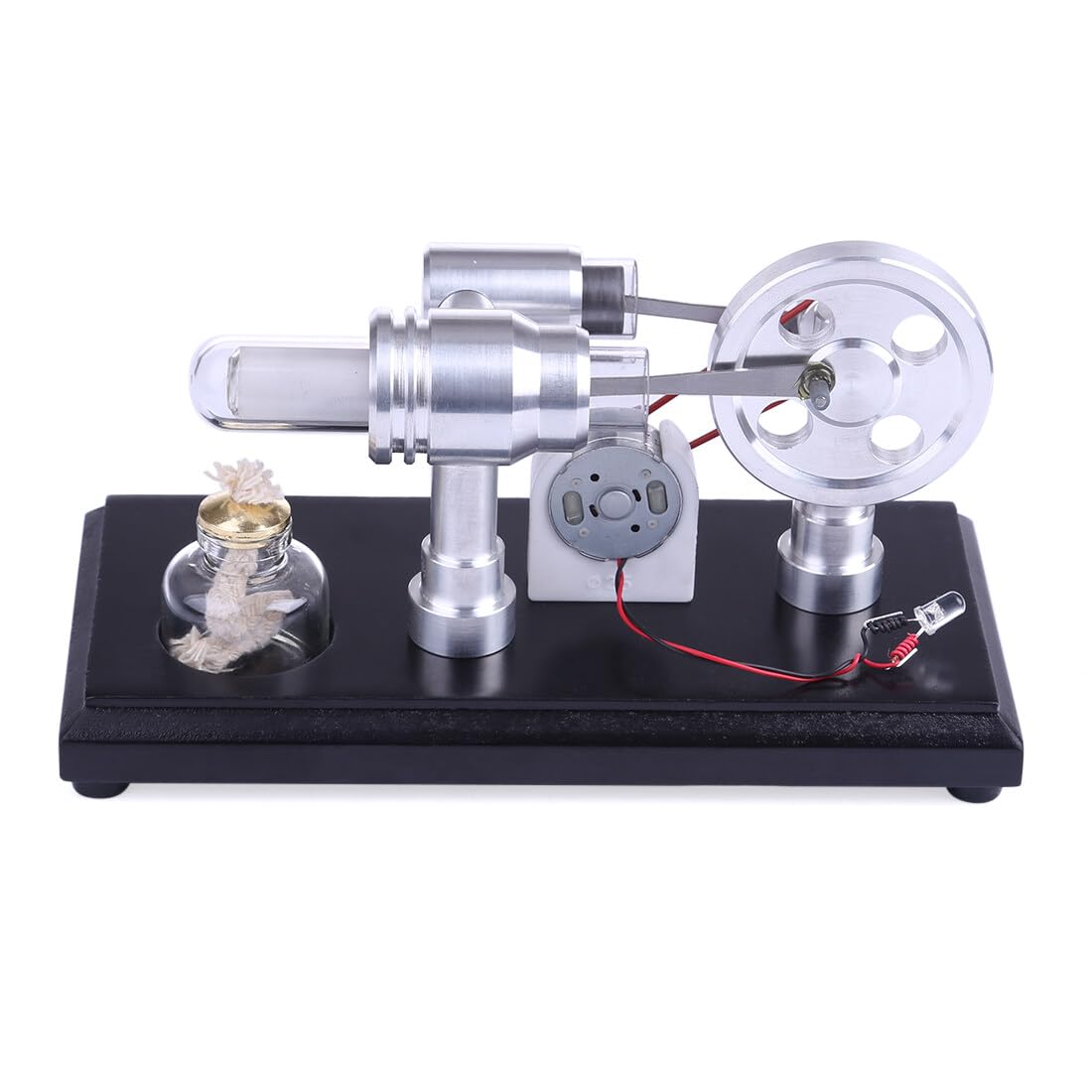 Generic zestaw do budowy silnika Stirlinga, zewnętrzny silnik spalinowy Sterling Engine Kit, zestaw DIY 2-cylindrowy silnik Stirlinga edukacyjny nauka zestaw zabawka, 53451093DTA4VMP0NK9OZ7AR