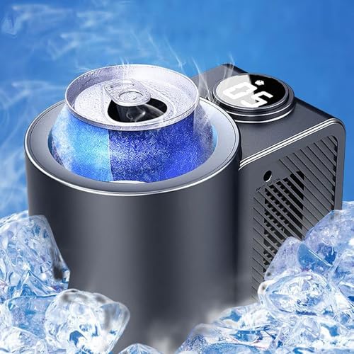 Image of Duokon Car Cooling Cup Holder, Portable Auto Refrigerator with 12V Cigarette Lighter Plug, Temperature Control, Travel Coffee Car Cup Holder for Outdoor Travel
