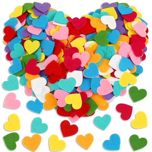 SEPGLITTER Valentines Day Felt Hearts 300Pcs Felt Colorful Heart Shapes Decorative Confetti for Valentines Day Crafts Wedding Ornaments