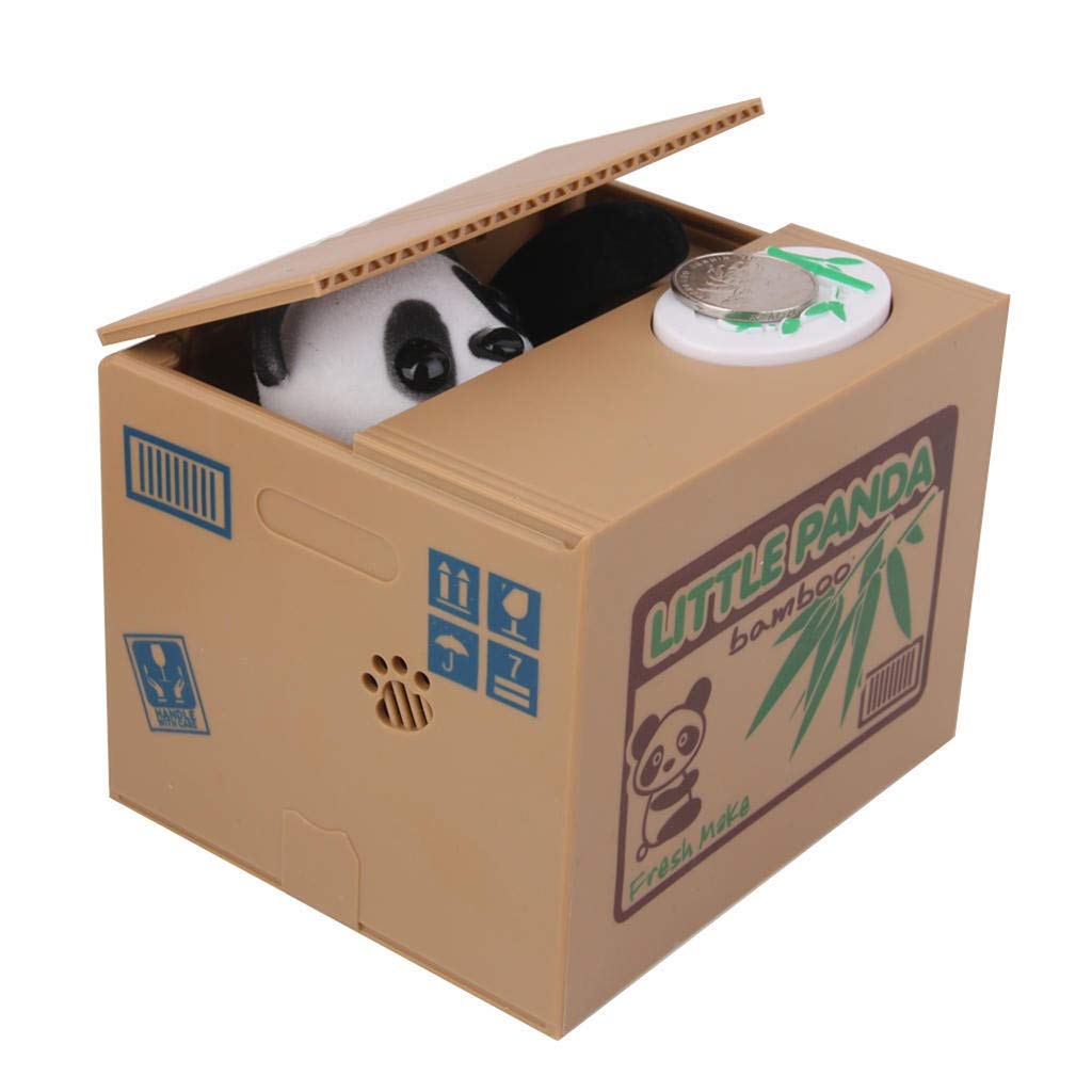 salvadanaio, Salvadanaio Panda for Bambini Anticaduta con Batteria Musicale Contenitore for Soldi Serbatoio salvamonete for