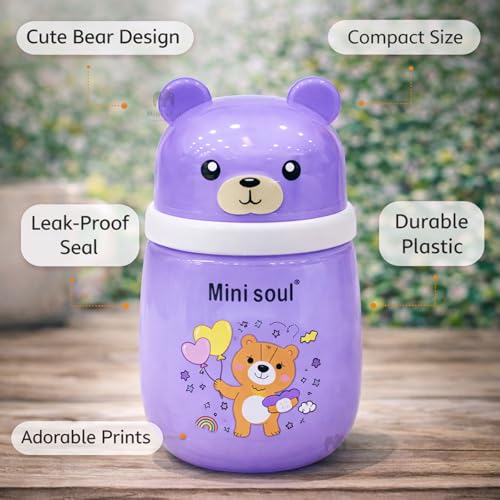 Image of Baby Powder Puff with Opaque Container Soft Feather Sponge Powder Applicator for Newborn & Infant Mess-Free, Leak-Proof, Baby-Safe Design Purple