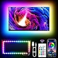 KANTUTOE TV LED Lights, 11.5ft LED Lights for 32-55 Inch TV, RGB TV Backlight Behind with Remote, Music Sync Bluetooth APP Control Strip Lights USB Powered for Bedroom, PC, Gaming Monitor