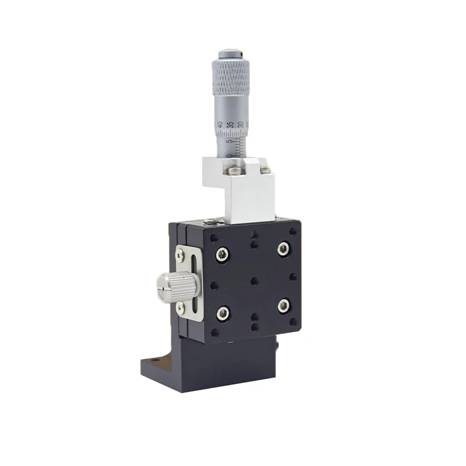 WNVXJGNSO Micrometer Sliding Table Z Axis LV40-C2 Vertical Lifting Manual Slide Table Optical Fine Tuning Displacement Platform Micrometer Precision Linear Stage(LV40-R2)