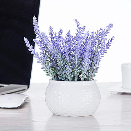 Chuangxindaye Artificial Mini Potted Flowers Plant Lavender For Home Decor Party Wedding Garden Office Patio Decoration (Ceramics 2Set) #TOP7