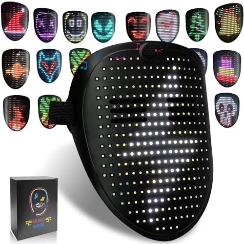 [Ottime scelte regalo ed eccellente servizio di vendita]: rendere la nostra MOYACA LED MUSIC MASK un regalo ideale per te, i tuoi bambini o i tuoi amici. Adotta il design a schermo intero con illuminazione a LED e aggiunge effetti sonori di atmosfera musicale, che è molto adatto per Halloween Rave Costume Christmas Cosplay, Birthday Party, Electronic Music Festival Carnival e altre occasioni. Non esitate a contattarci se avete bisogno di aiuto o assistenza con il prodotto.