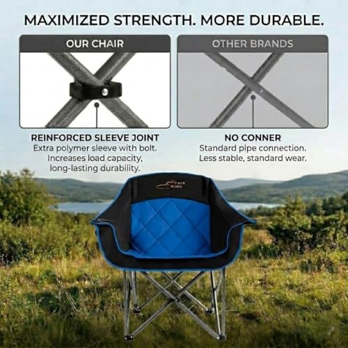 FAIR WIND XL Silla Plegable de Camping Sobredimensionada y Totalmente Acolchada para Adultos miniatura 6