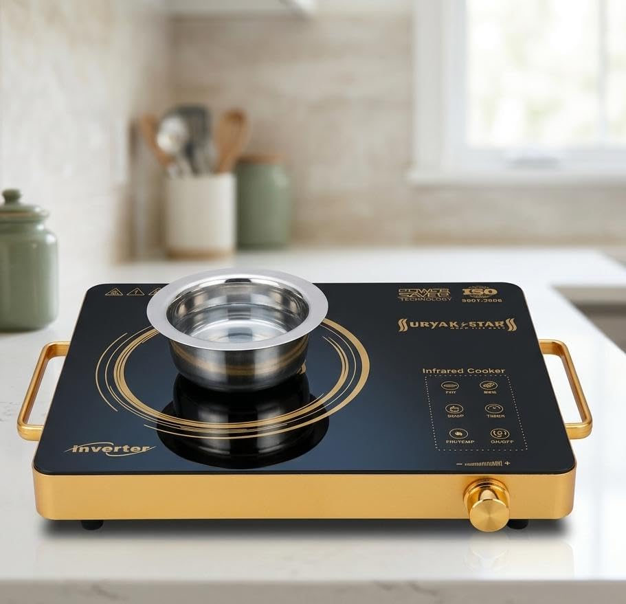 Image of SURYA K-STAR SOLD BY TOSAA INFRARED COOKTOP| 2500W | Touch Control, Insect Proof Design, Multi Cooking Function