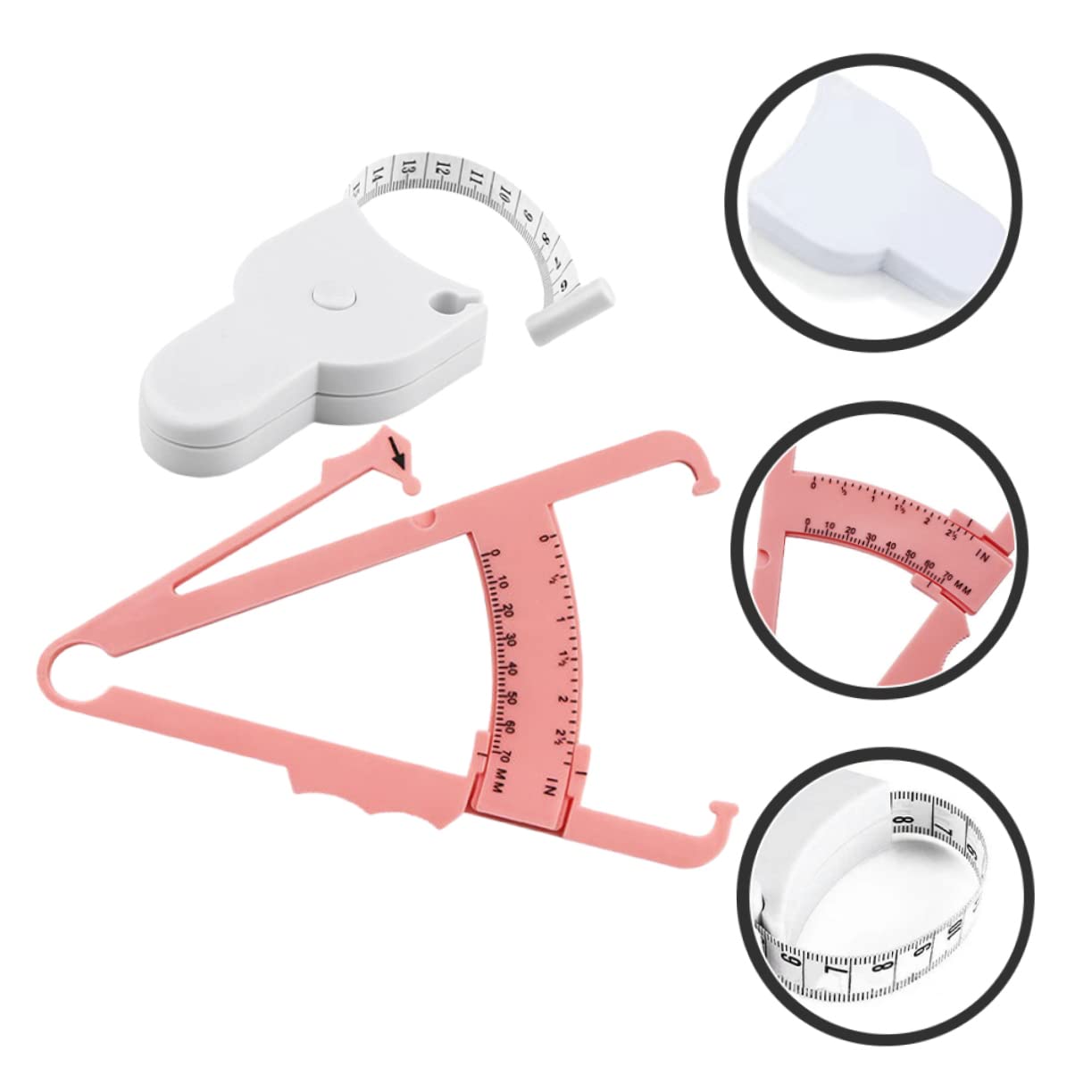 INOOMP 5sets Caliper Per Misurazione Grasso Corporeo Con Misuratore Di Circonferenza e Plicometro Strumento Di Misurazione Per Nutrizione e Fitness Compatte e Facili Da Usare