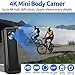 HJBDGS Body Camera 128GB, 4K 30FPS Action Camcorder, Hands Free Sports Camera with Magnetic Back Clip, Mini Body Cam POV Records with Audio and Video Recording for Traveling Cycling Vlogging