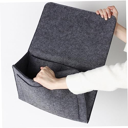 KICHOUSE Storage Bag Bedroom Organizer Bedside for Dorm Bed Large Bags Hampers Mattress Caddie Pouch Hanging Space Bag Household Hanging Bag Dark Grey - Thumbnail 3