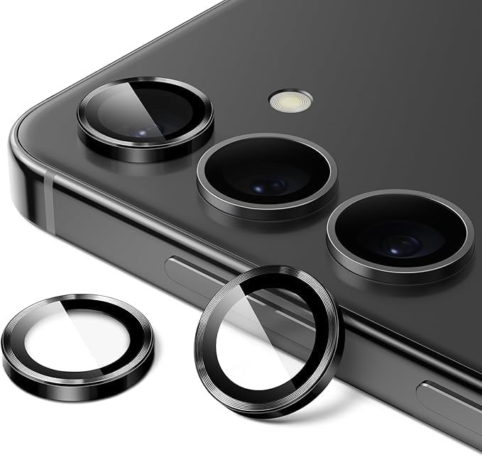 Image of Camera Lens Protector for SAMSUNG GALAXY S25 BLACK HD Clear Camera Lens Case Friendly Scratch Resistant Lens Cover Full Coverage Camera Guard Waterproof Heavy Duty Camera Protector