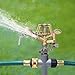 Biswing 2 Pack Impact Sprinkler Head on Metal Step Spike, Heavy Duty Zinc Alloy Lawn Sprinkler, Adjustable Coverage Nozzle on Sturdy Spike Base, 360 Degree Large Area Irrigation