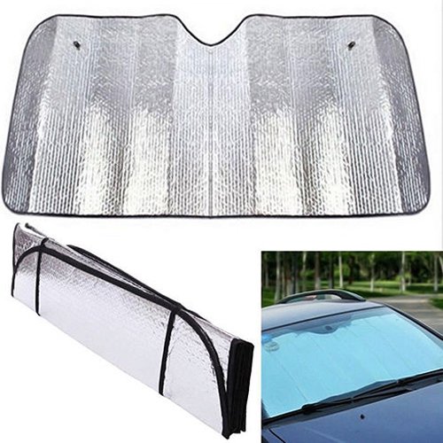 Car Windscreen Cover - Heavy Duty Protective Front Visor Foldable Heat UV Reflective Sunshade Universal | Windshield Sun Shades Snow Ice Frost Dust Blocks Sun | Screen Protector Shade - Year-round Use