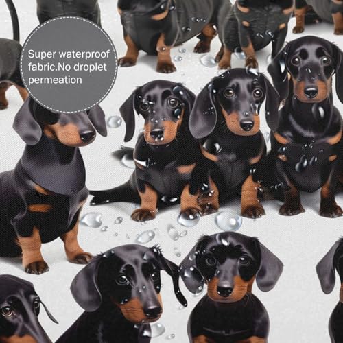Rideau de douche teckel en polyester imperméable 183x183 cm - 7