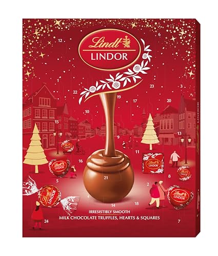 Lindt - Lindt Lindor Milk Chocolate Advent Calendar 2025 – 235g – 24 Milk Chocolate Truffles with a Smooth Melting Filling – Magical Christmas Countdown Gift - -16%