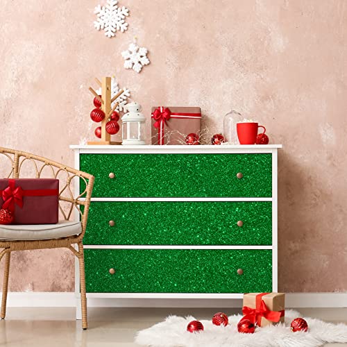 Chihut Sparkly Glitter Wallpaper Stick And Peel For Walls Decorative Self Adhesive Shiny Glitter Green Contact Paper For Cabinets Removable Glitter Fabric Wallpaper For Bedroom Dresser 15.7''X100'' #TOP4