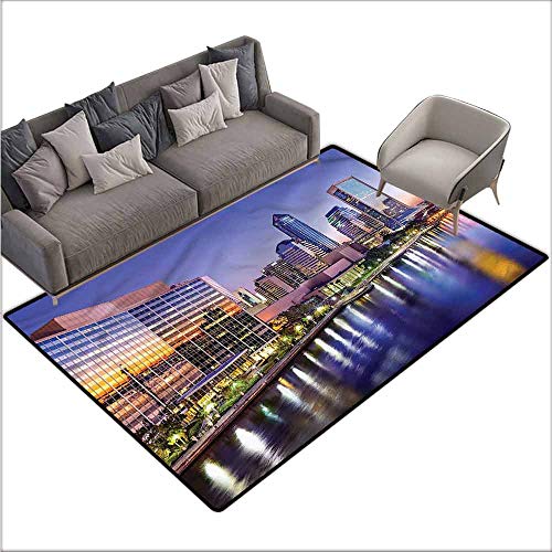 Alfombrillas Impresas para Dormitorio de niños, USA, diseño de ingeniería Civil de Viaje, Alfombra de Fibra Natural