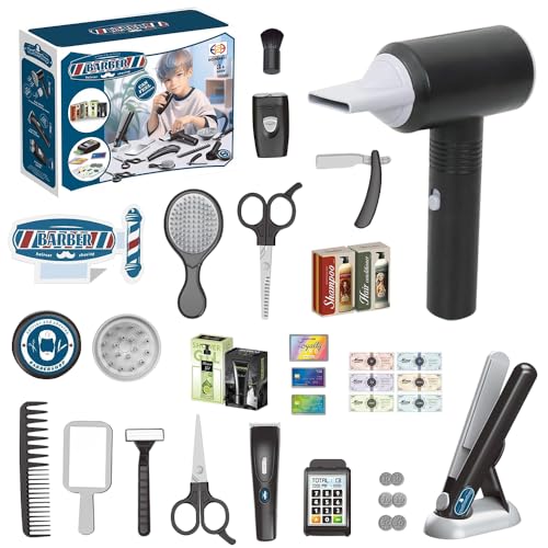 NAVESO Friseur Set Kinder, Friseurkoffer Kinder mit Haartrockner Elektrischer...