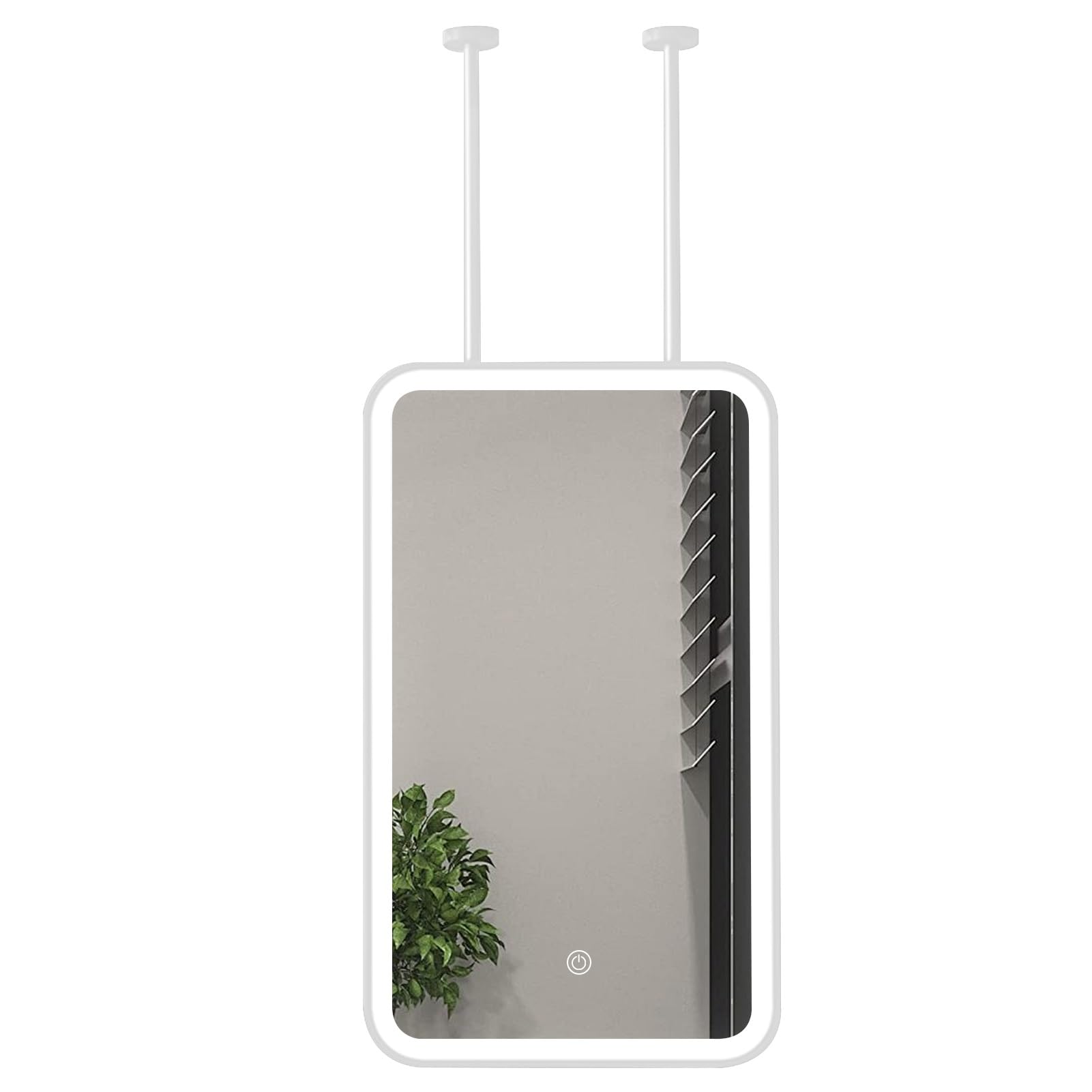 FGXHHS Ceiling Hanging LED Mirror for Bathroom, Nordic Wall Mounted with Rectangle Metal Frame, Vanity Shaving Makeup Mirrors, Booms Can be Customizable(40cmx70cm)