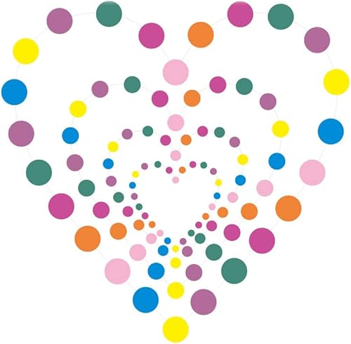 Miniatura 44 de MerryNine Guirnalda de papel de 5 unidades, guirnalda de papel con purpurina de 65 pies, decoración para colgar, pancarta para baby shower, blanco