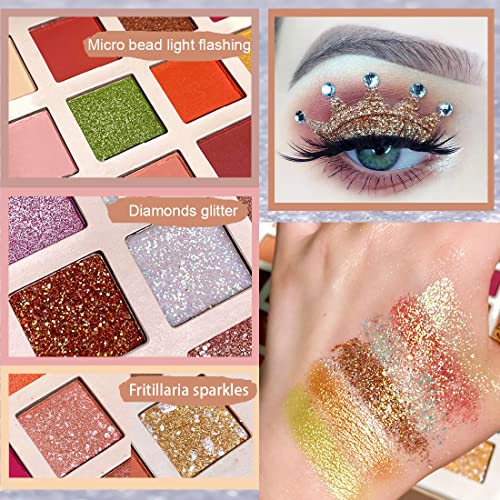 Kaiqikaixi 42 Colors Eye Shadow Palette Eye Makeup Neon Eyeshadow Palette Pallet Matte Colorful Shimmer Metallic Bright Color Pigmented Highlight Cosmetics #TOP3