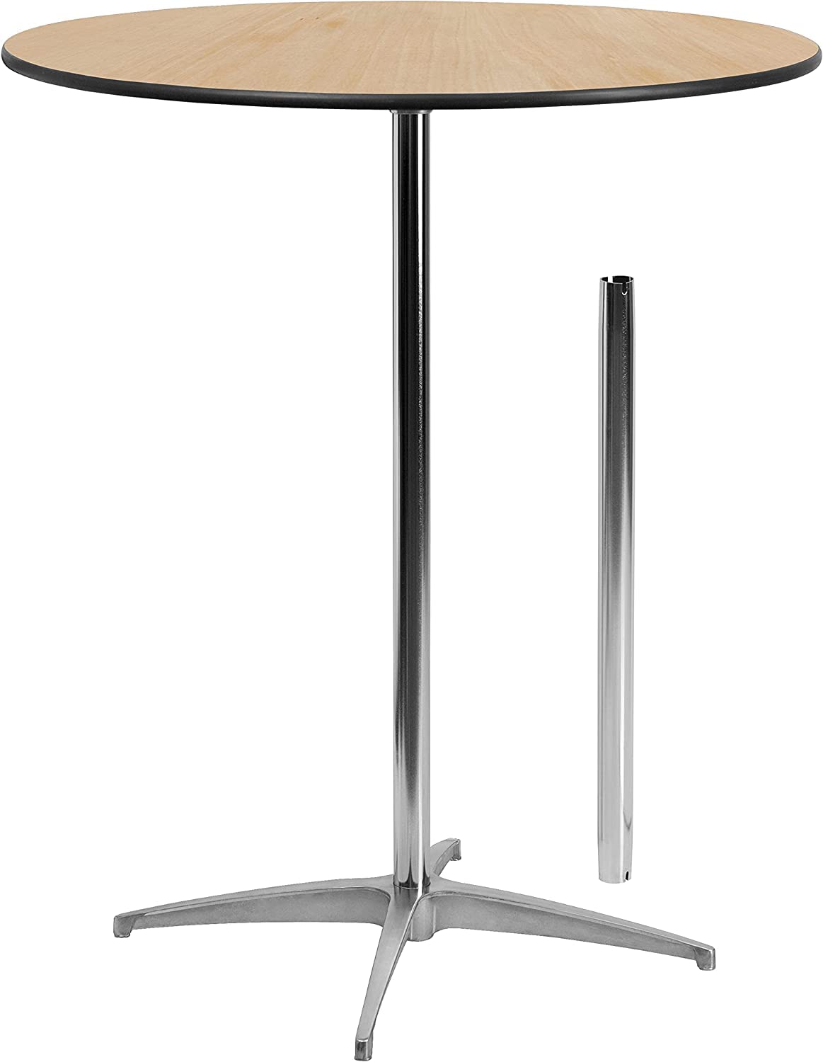 Flash Furniture 36" Round Wooden Cocktail Table with 30" and 42" Row