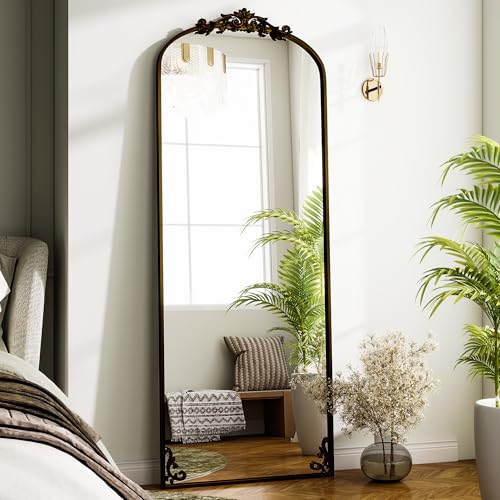 ZENOMIRRIS Vintage Mirror Full Length Bronze 64X21Artistic Top Curved