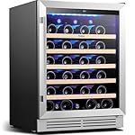 Yeego Wine Fridge 24 inch - 47 Bottles 40-65℉ Touch Control, Built-In/Under Counter/Freestanding Wine Cooler Refrigerator with Glass Door, Perfect for Bar, Home, Kitchen Cabinet, Office