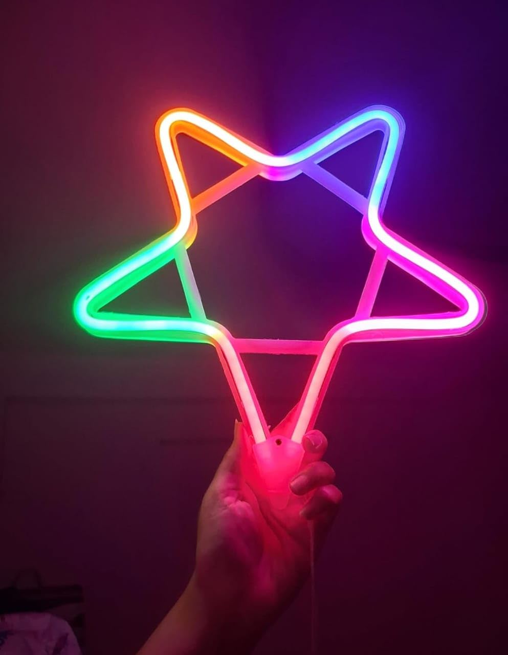 LED Neon Star Light – Multicolor Decorative Wall & Handheld Lamp
