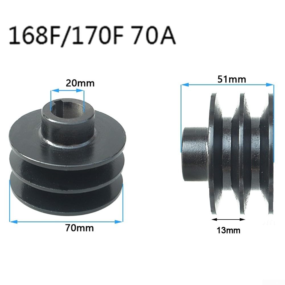 Polea de correa de doble canal 168/170F 55A 70A para motor gasolina diésel